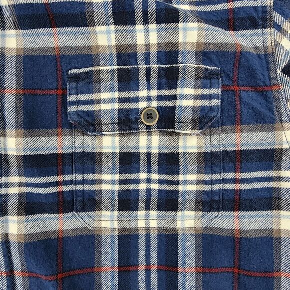 JACHS Shirt Mens Tall Large Blue Plaid Flannel Long Sleeve Hiking Button Up - Picture 12 of 16